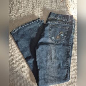 Womens Flared Leg Floral Embroidary Suko Jean Generation Denims Size 13